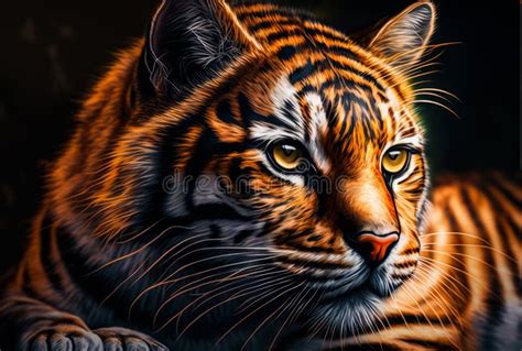 An Image Of Tiger In Photoshop Generative Ai Stock Illustration