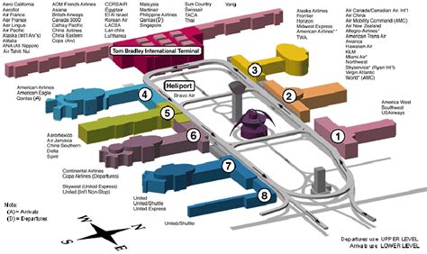 Lax Airport Map Airlines Per Terminal Los Angeles