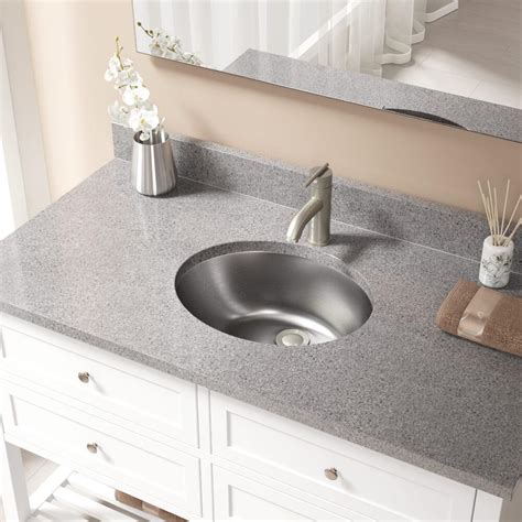Undermount sinks, square sinks, small sinks & more. MR Direct Dual-Mount Bathroom Sink in Stainless Steel with ...