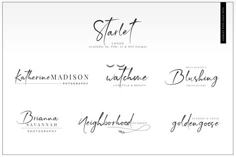 Рукописные шрифты handwritten, script fonts. Starlet Script Font + 12 Logos | Logo script fonts ...