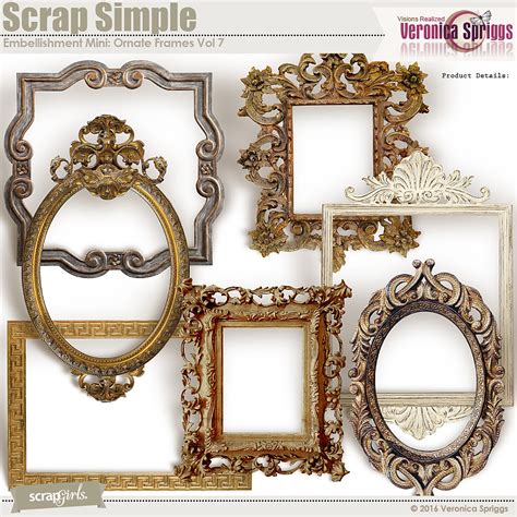 Scrap Simple Ornate Frames Embellishment Mini
