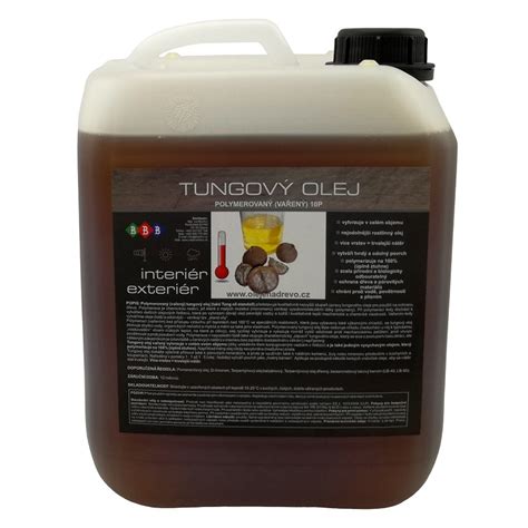 Tungový Olej Vařený Polymerovaný 5lt čínský Dřevní Přírodní Olej