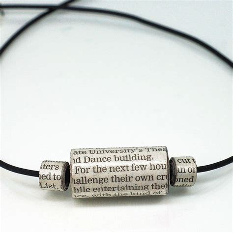 Paper Bead Necklace Newspaper Jewelry Paper Bead Jewelry Etsy