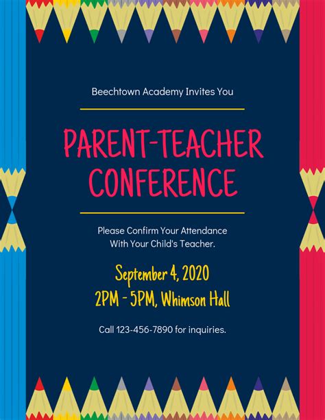 Parent Teacher Conference Poster Venngage