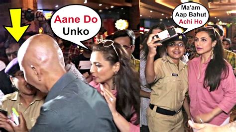 Rani Mukherjee Sweet Gesture Towards Lady Cop At Mardaani 2 Screening Youtube