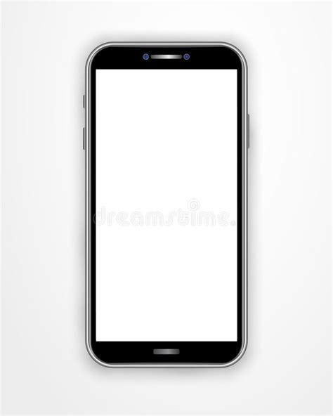 Realistic Smartphone Template With Blank Screen Isolated On White