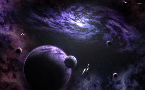 Planets In The Purple Universe Wallpaper Space