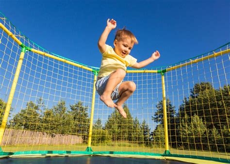 With more jumping surface, more springs, and a larger frame, rebounding force is multiplied for higher jumps and longer air time while safety is enhanced by the extra coverage under you while you jump! Children are at a high risk of injury when they jump on trampolines.