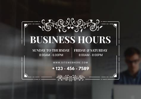 Store Business Hours Sign Template Postermywall