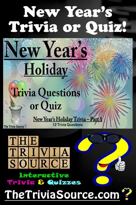 New Years Trivia Or Quiz Part 1 Trivia Questions Trivia Quiz