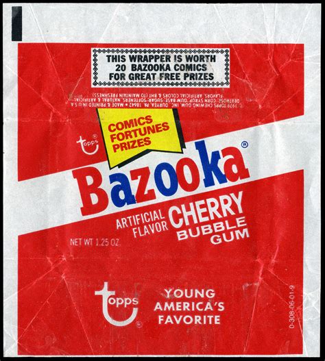 Topps Bazooka Cherry Bubble Gum 125 Oz Wrapper 1970s Flickr