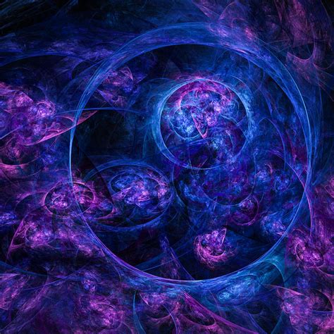 Blue And Purple Fractal Bubbles Digital Art By Matthias Hauser