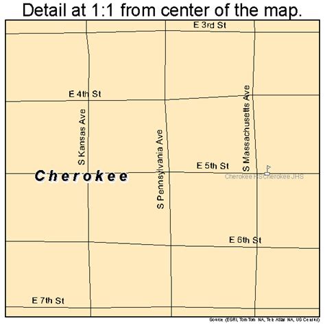 Cherokee Oklahoma Street Map 4013750