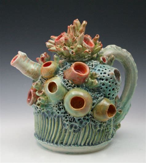 Amazing Coral Ceramic Teapot By Diane Lublinski More Ceramics Pottery