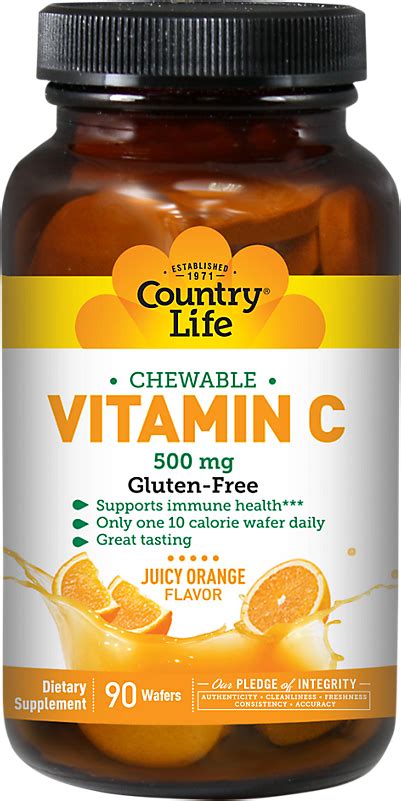 It is necessary for the growth, development, and repair of tissues. Country Life Vitamin C - Chewable Orange Juice | PricePlow