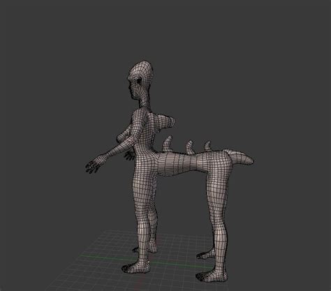 Humanoid Four Legged Creature Alien Ralph Base Mesh Free 3d Model