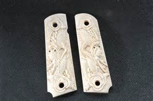 Real Ivory Custom Engraved 1911 Grips For Sale