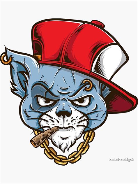 Gangster Cat Sticker By Kalud Zoldyck Graffiti Characters Cat Vector