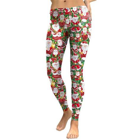 Digital Santa Claus Print Women Skinny Christmas Legging Pants Christmas Leggings Christmas