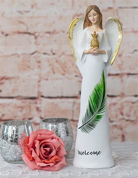 Welcome Angel Holding Pineapple 125 H Tabletop Figurine 12419