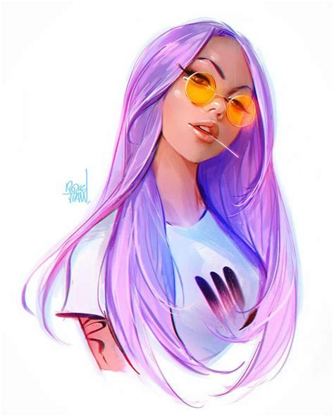 A Purple Hair Girl Digital Art Girl Art Girl Art
