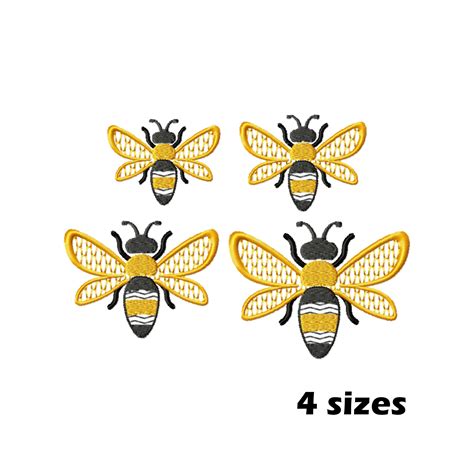 Queen Honey Bee Embroidery Designs Instant Download 4 Sizes Etsy