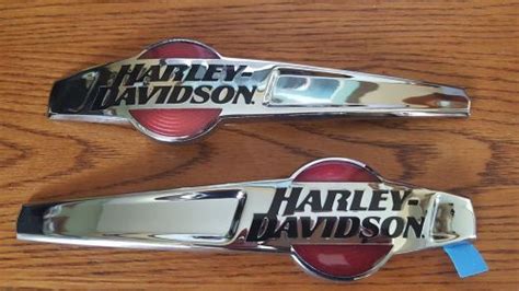 Purchase New Harley Davidson Red Chrome Left Right Tank Emblems Dyna