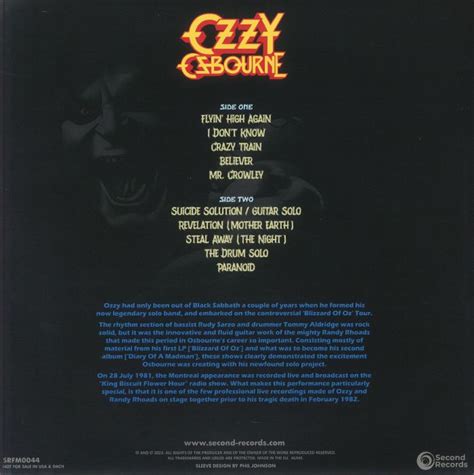 Ozzy Osbourne Night Terrors Live In Montreal Vinyl At Juno Records