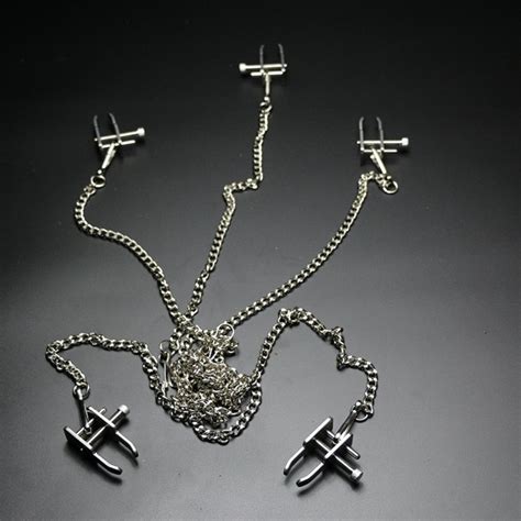 Heavy Stainless Steel Nipple Clamps Metal Breast Labia Clips Bondage