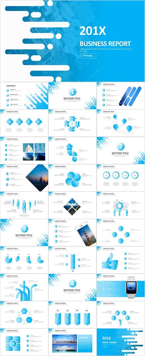 31 Creative Blue Infographics Powerpoint Template On Behance