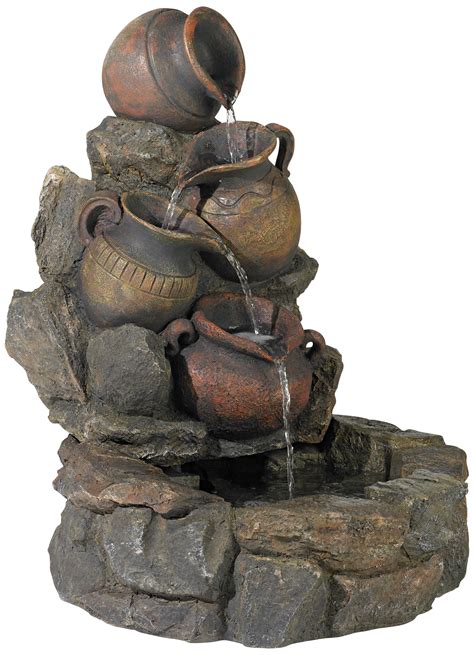 Cascading Rustic Jars Indoor Or Outdoor Fountain M5793 Lamps Plus