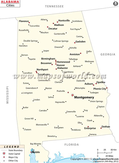 Map Of Alabama With Cities And Towns Terminal Map