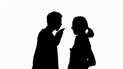 Isolated Silhouette Of Couple Arguing Stock Footage Sbv 302527327