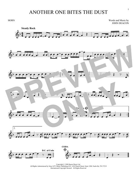 Another One Bites The Dust Sheet Music Direct