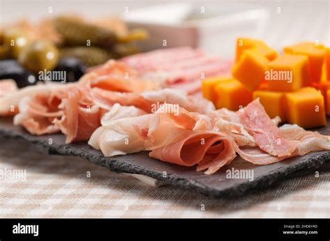 Assorted Fresh Cold Cut Platter Italian Appetizer Stock Photo Alamy