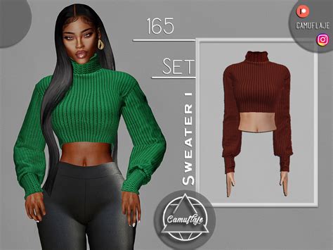 Camuflajes Set 165 Sweater I Sims 4 Mods Clothes Sims 4 Clothing