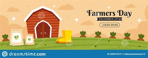 National Farmers Day Banner Template Vector Flat Design Stock Vector