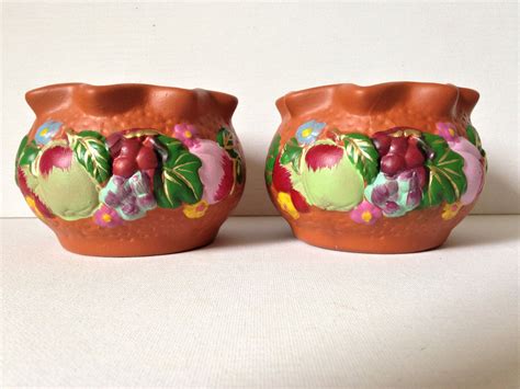 Small Clay Pots Small Pottery Pots Set Of 2 Etsy Decorative Clay