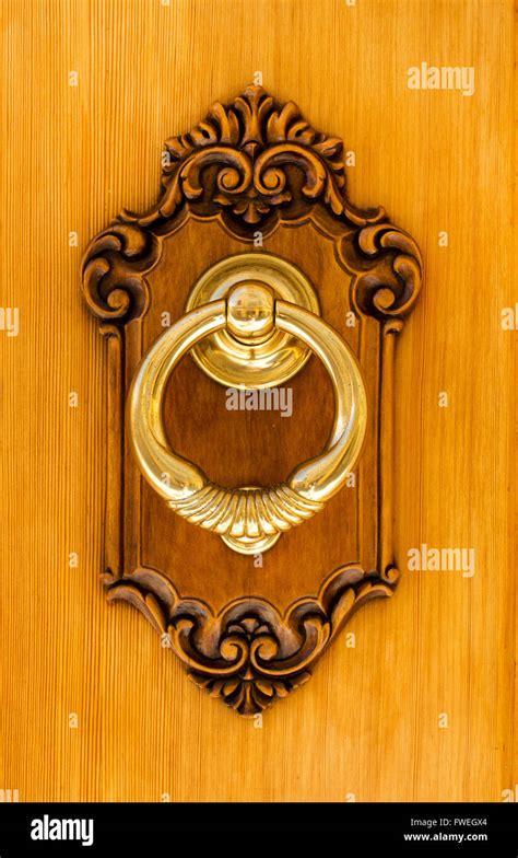 Authentic Modern Spanish Brass Door Knocker Showing Heavy Brass