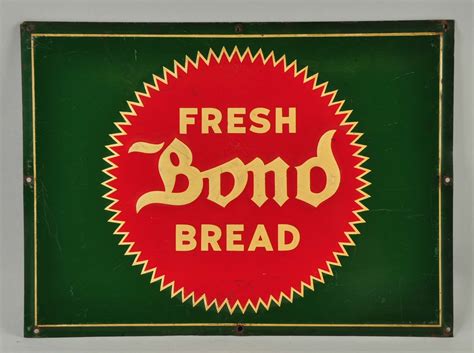 Lot Detail Fresh Bond Bread Tin Sign
