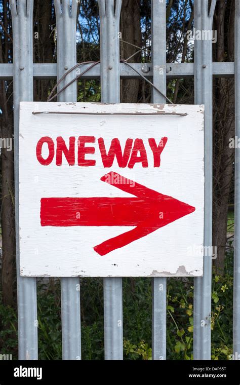 One Way Sign Stock Photo Alamy