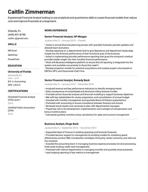 Financial analyst requirements and skills. Financial Analyst Resume Example in 2020 | Resume examples ...