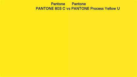 Pantone 803 C Vs Pantone Process Yellow U Side By Side Comparison
