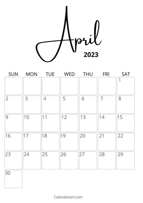 Free Printable April 2023 Calendars Artofit