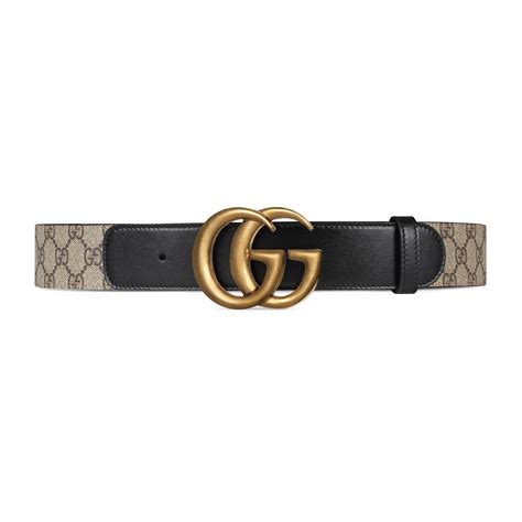 Gucci Gg Belt With Double G Buckle In Beige Modesens