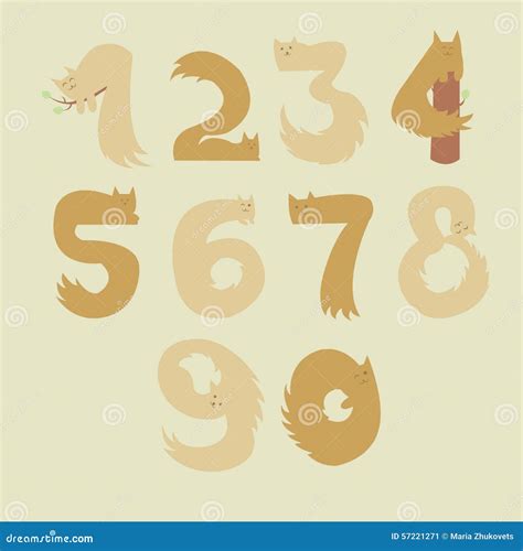 Cats Numbers Stock Vector Image 57221271
