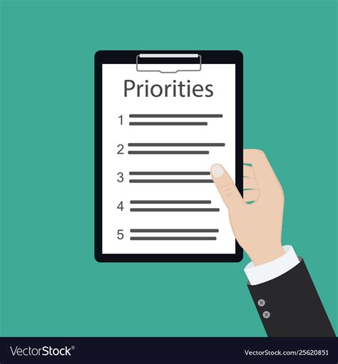 Priorities Priority Concept Royalty Free Vector Image