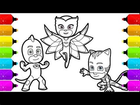 Gecko catboy and owlette coloring game. PJ Masks Owlette Gekko, Catboy Drawing and Coloring ...
