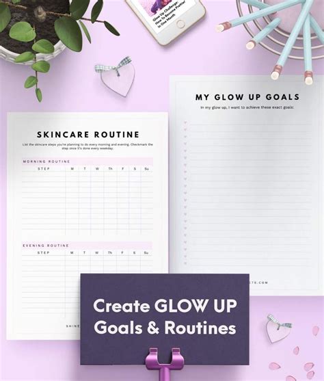 FREE Glow Up Planner Printable Glow Up Checklist ShineSheets Glow