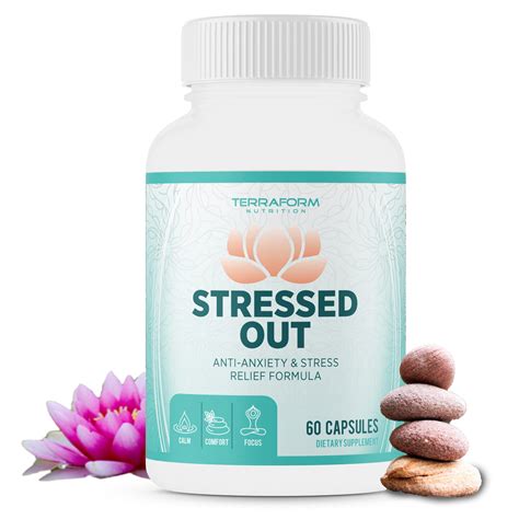 Stressed Out Natural Stress And Anxiety Relief Aid 60 Capsules Usa Made 1 Month Supply